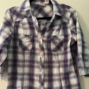 Purple Women's Plaid Shirt